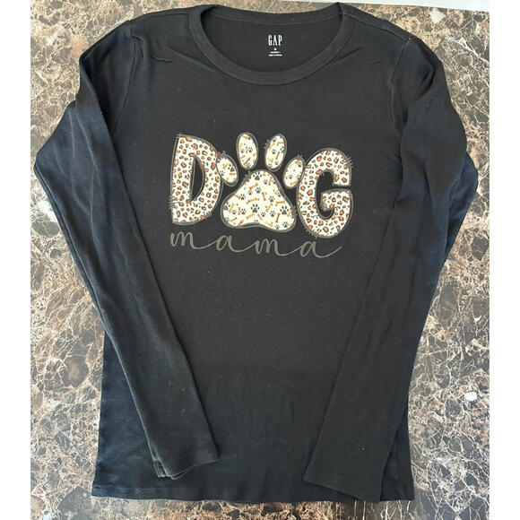 Dog Mama Shirt – Black Long Sleeve, Leopard Graphic M - Picture 1 of 5